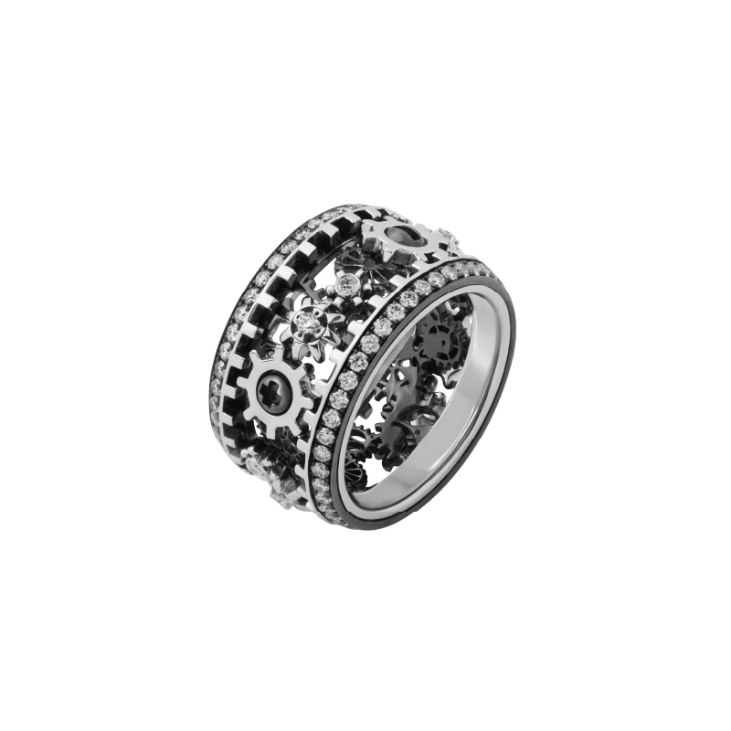 18K White Gold Ring with Diamonds