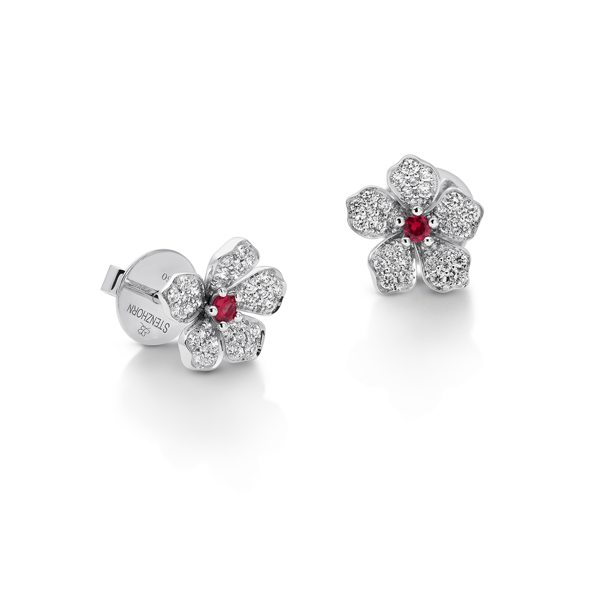 STENZHORN 18K GOLD RUBY EARRING