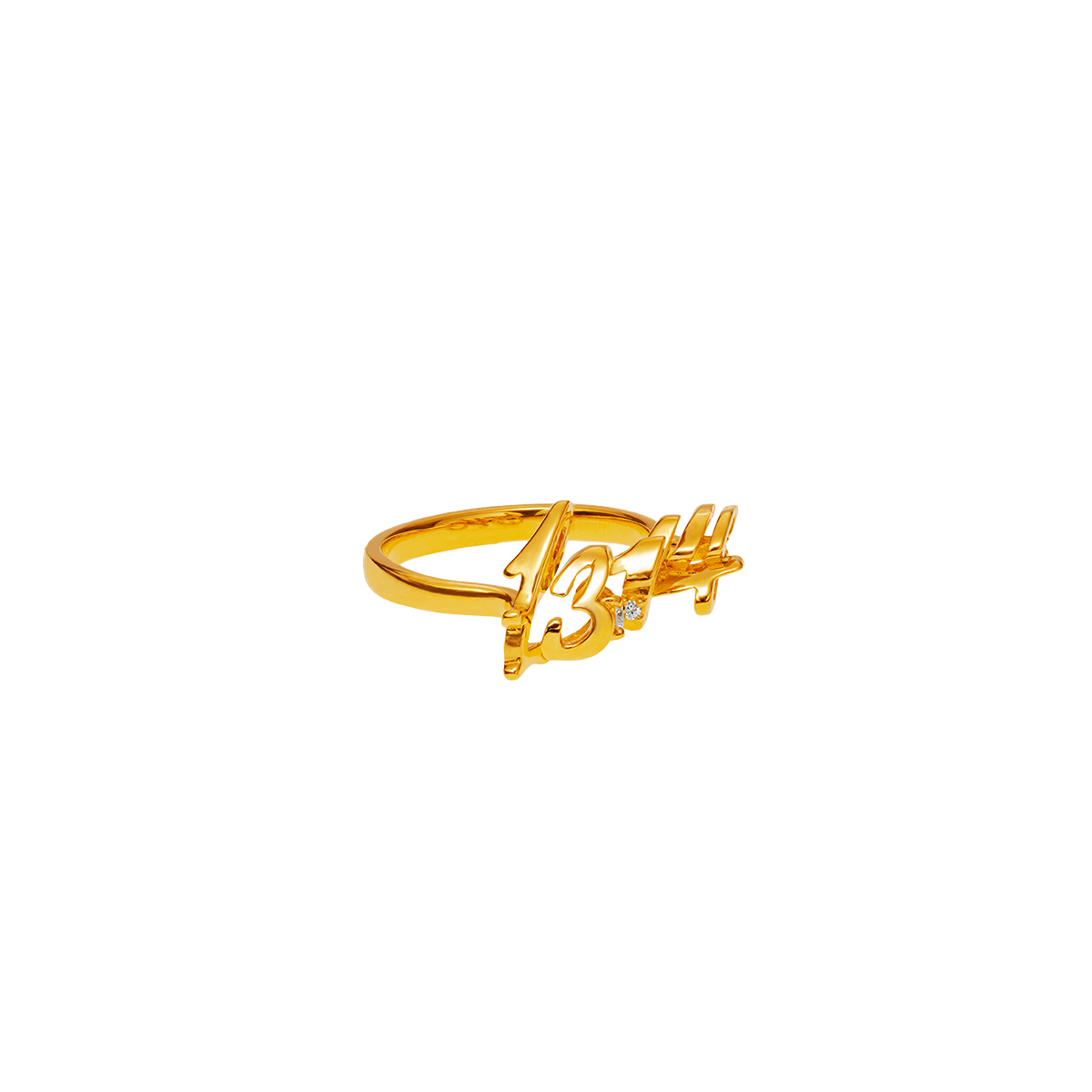 999 Gold LOVE_1314 Ring with Diamonds