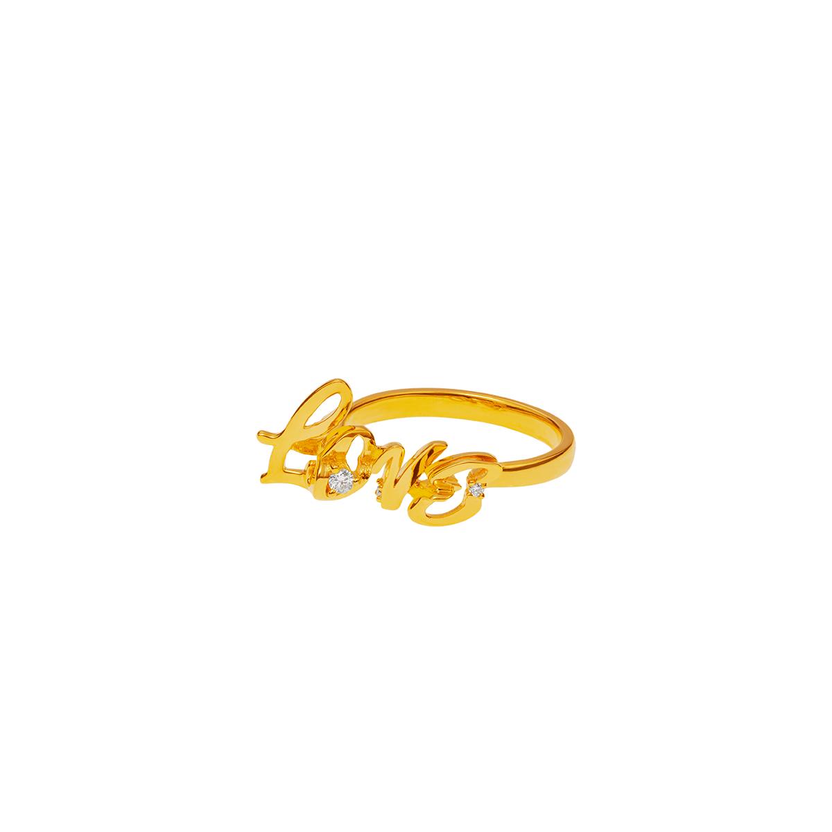 999 Gold LOVE_1314 Ring with Diamonds
