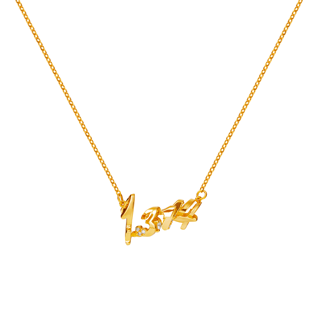 999 Gold LOVE_1314 Necklace with Diamonds