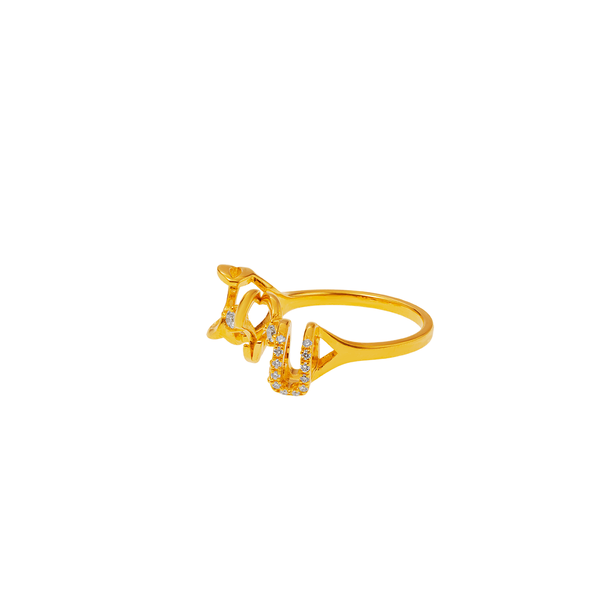  999 Gold 520_I♡U Ring with Diamonds