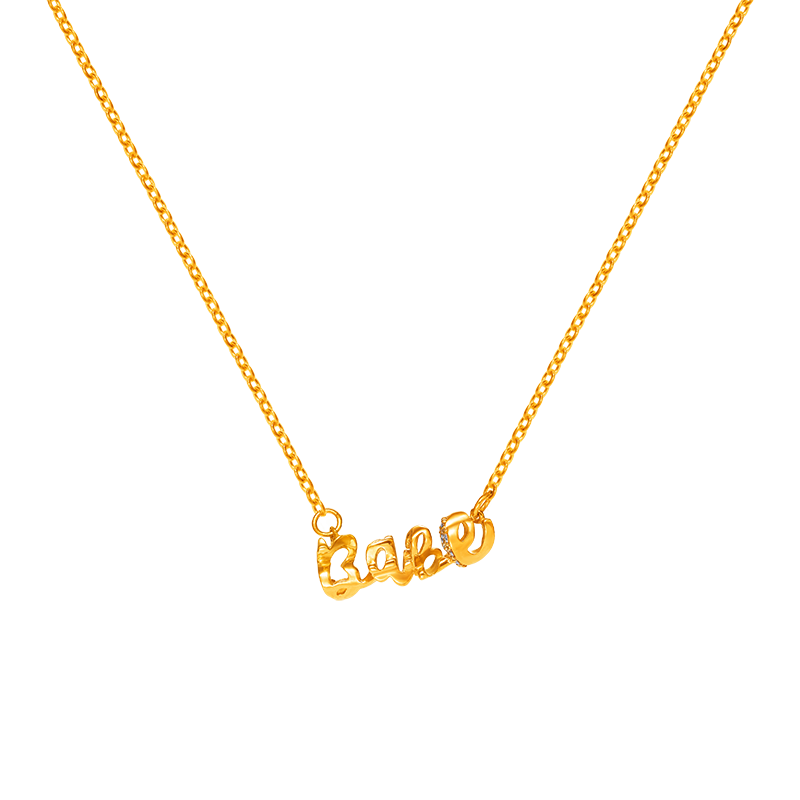 999 Gold 5420/Babe Necklace with Diamonds